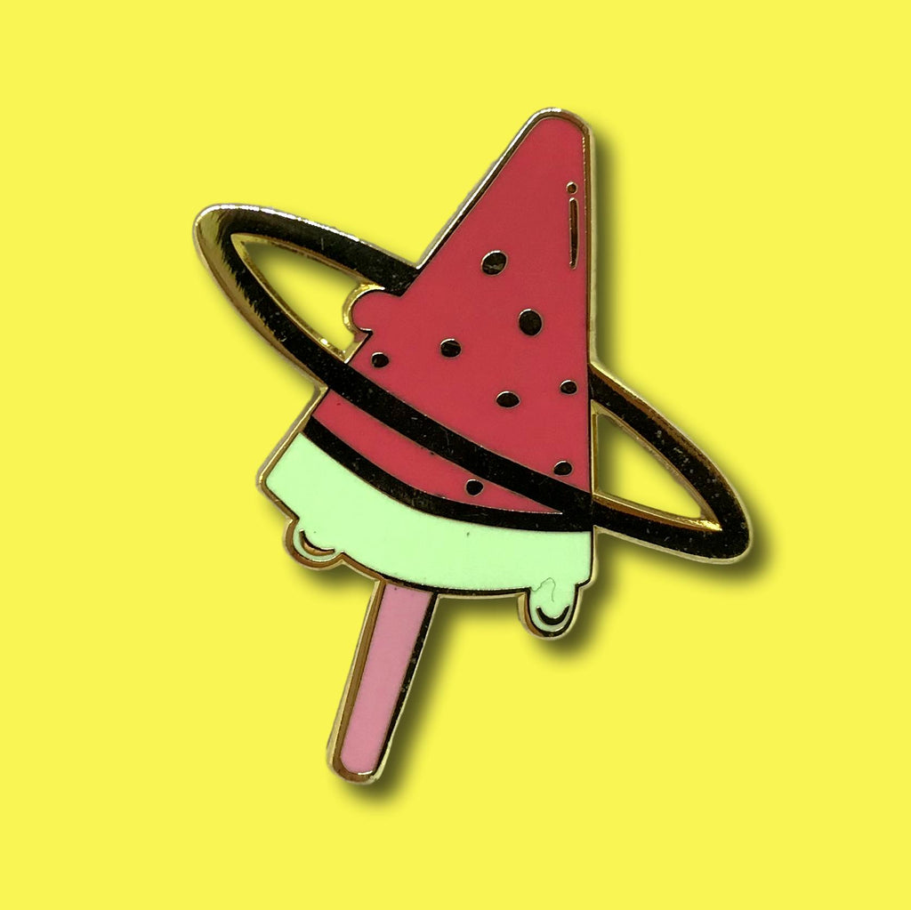 Watermelon ice cream logo pin