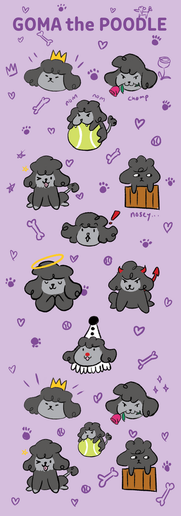 Goma the Poodle Epoxy stickers